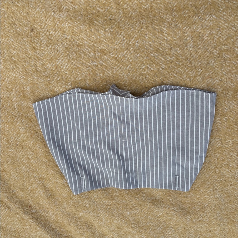 Gray and White Striped Skort